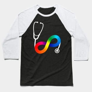 Stethoscope Autism Acceptance Infinity Symbol Baseball T-Shirt